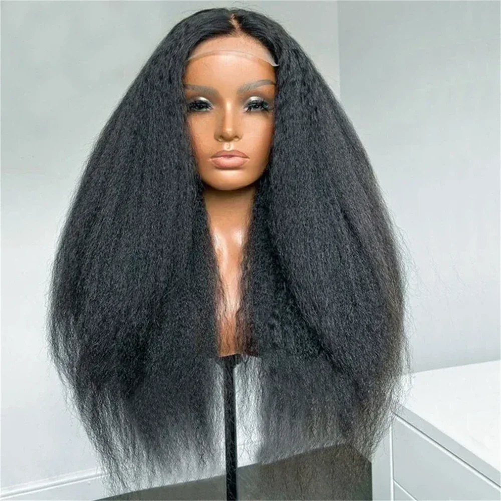 Yaki Soft black26 inch 180 Density Kinky straight Lace Front Wig For Women With Baby Hair Synthetic Preplucked Glueless Daily
Yaki Soft black26 inch 180 Density Kinky straight Lace Front Wig For Women With Baby Hair Synthetic Preplucked Glueless Daily