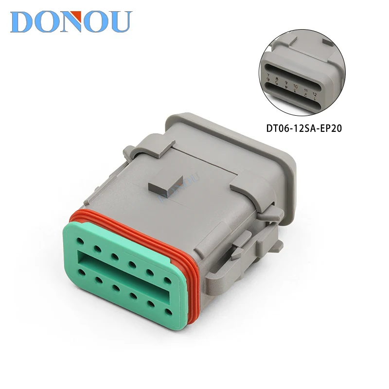 DT06-12SA-EP20 12-Pin Waterproof Automotive Connector Female Plug For Deutsch DT Series Wire Harness With Terminals
DT06-12SA-EP20 12-Pin Waterproof Automotive Connector Female Plug For Deutsch DT Series Wire Harness With Terminals