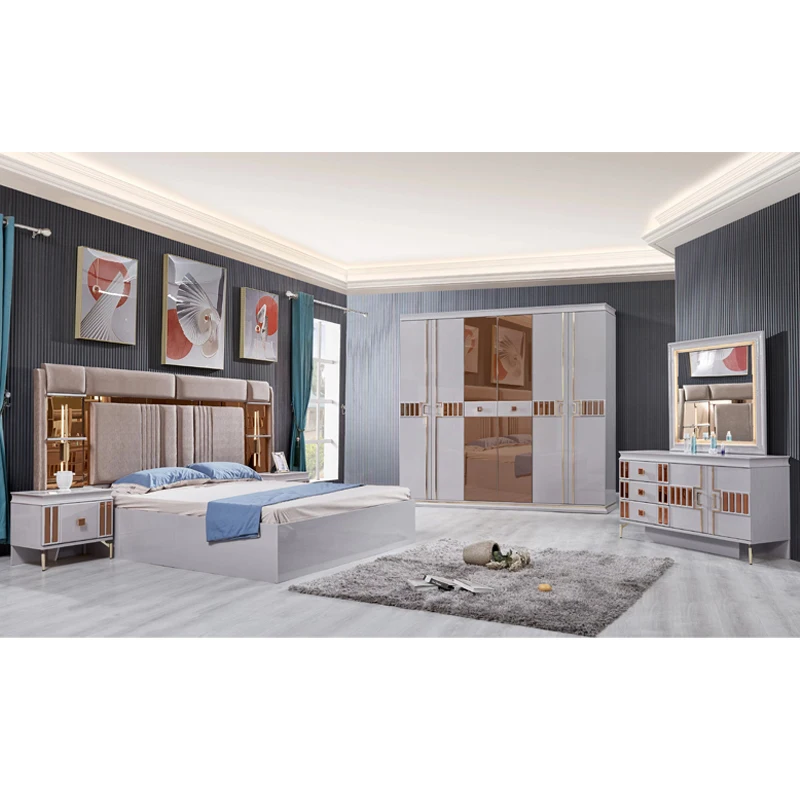 Wholesale Price Large MDF Bedroom Furniture Set Home Modern Luxury Wood Frame Double King Bed with Storage
Wholesale Price Large MDF Bedroom Furniture Set Home Modern Luxury Wood Frame Double King Bed with Storage