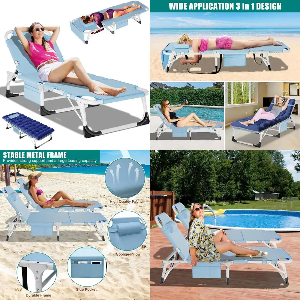 DoCred Heavy Duty Tanning Chair with Face Hole, Adjustable 5-Position Folding Chaise Lounge Chairs for Outside, Portable Lay Fla
DoCred Heavy Duty Tanning Chair with Face Hole, Adjustable 5-Position Folding Chaise Lounge Chairs for Outside, Portable Lay Fla