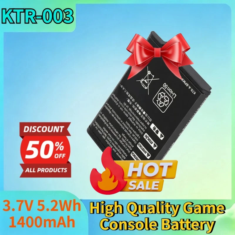 Newest KTR-003 3.7V 5.2Wh 1400mAh Lithium-ion Rechargeable Battery for Nintendo 3DS N3DS High Quality Game Console Battery
Newest KTR-003 3.7V 5.2Wh 1400mAh Lithium-ion Rechargeable Battery for Nintendo 3DS N3DS High Quality Game Console Battery