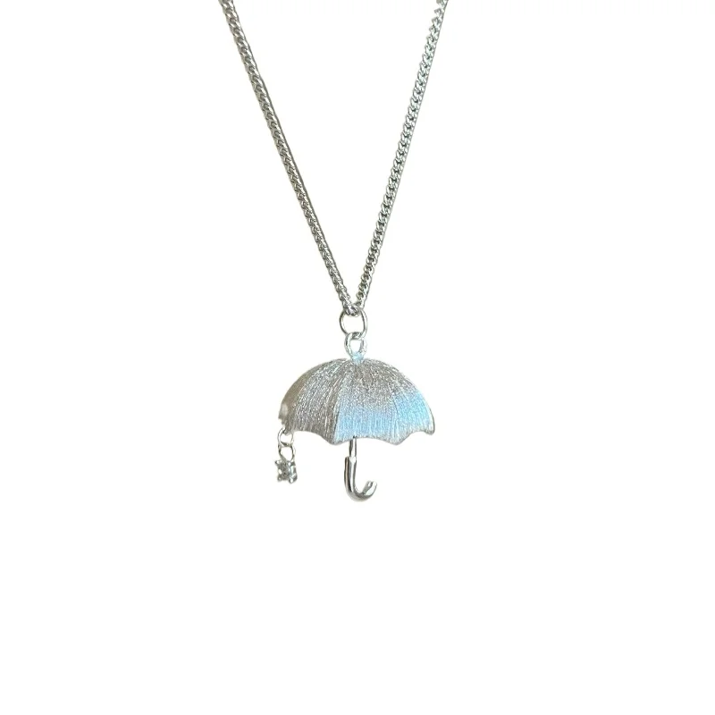 S925 sterling silver brushed umbrella necklace niche unique design light luxury high-end long sweater chain
S925 sterling silver brushed umbrella necklace niche unique design light luxury high-end long sweater chain