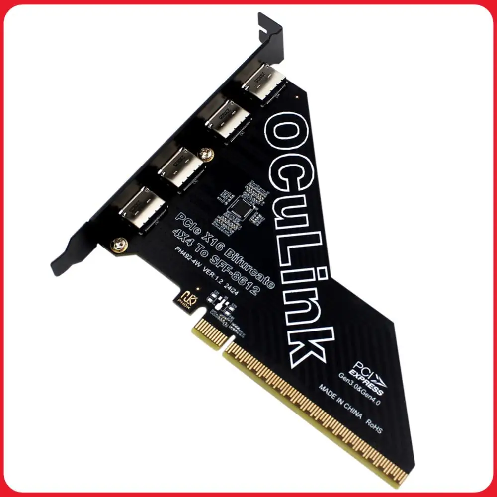 1 PC PCIe X16 To SFF 8611&8612 Adapter Card PCIe OCuLink SFF-8612 Adapter Card PCle4.0 Expansion Card for Os/Windows/Linux