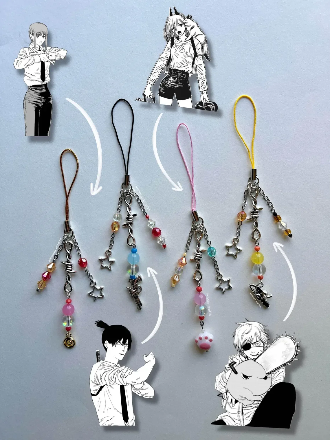 Chainsaw Man inspired anime manga keychain phone charms, csm, Denji, Makima, Power, Aki Hayakawa, Pochita, Meowy, charm
Chainsaw Man inspired anime manga keychain phone charms, csm, Denji, Makima, Power, Aki Hayakawa, Pochita, Meowy, charm