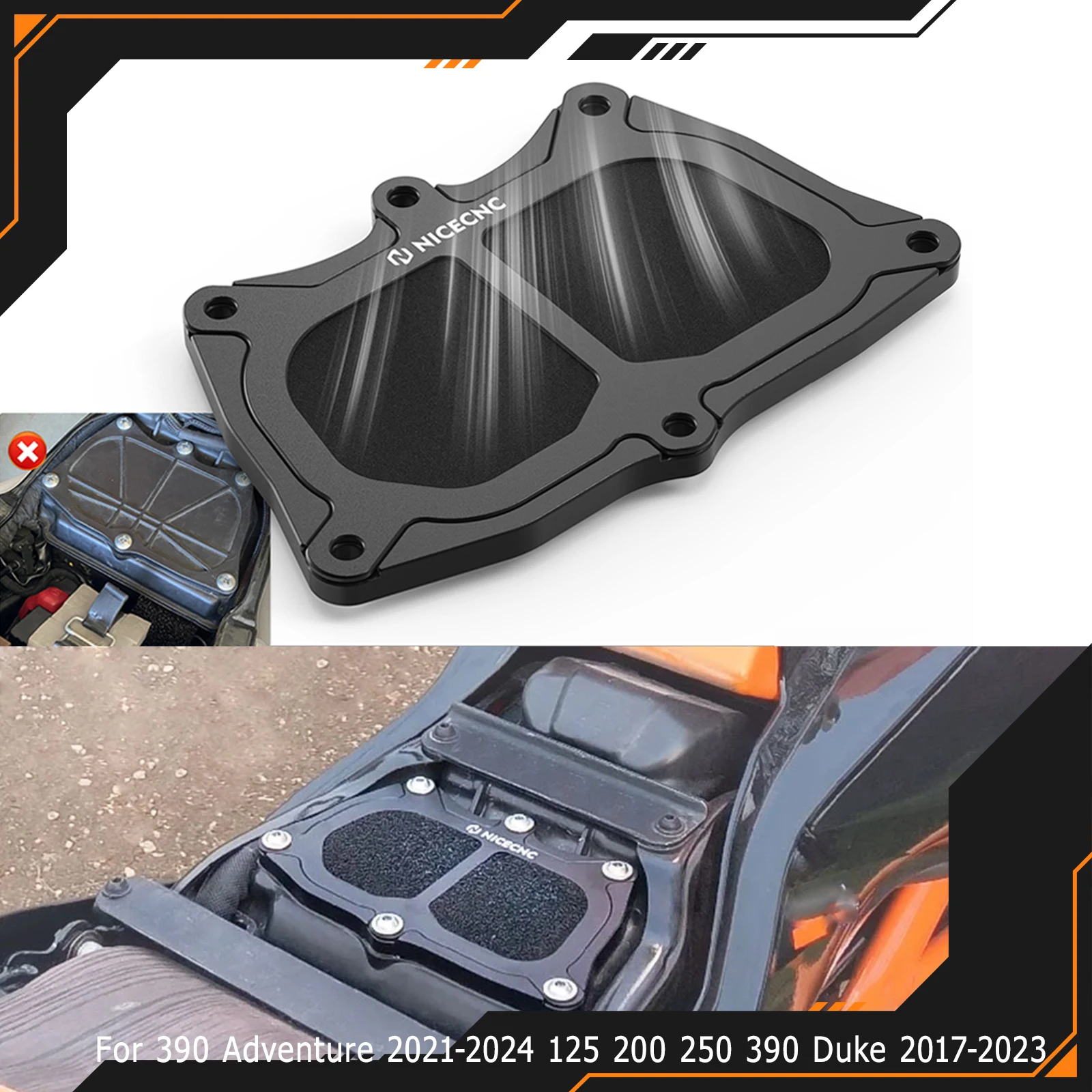 For KTM 390 Adventure 2021-2024 125 200 250 390 Duke 2017-2023 Air Filter Box Cover For Husqvarna Svartpilen Vitpilen 401 21-23
For KTM 390 Adventure 2021-2024 125 200 250 390 Duke 2017-2023 Air Filter Box Cover For Husqvarna Svartpilen Vitpilen 401 21-23