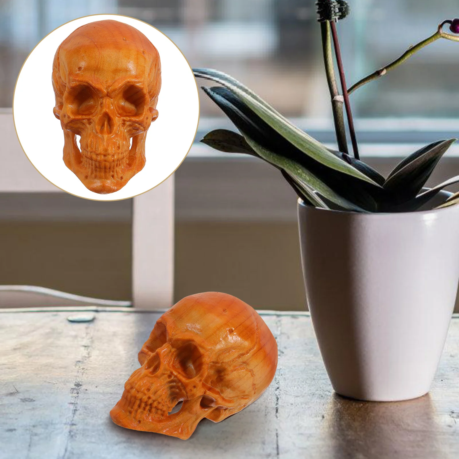 2pcs Skull Statue Mini Heads Figurine Household Decorative Thuja Wood Carving Collectibles Statues Home Accessories
2pcs Skull Statue Mini Heads Figurine Household Decorative Thuja Wood Carving Collectibles Statues Home Accessories