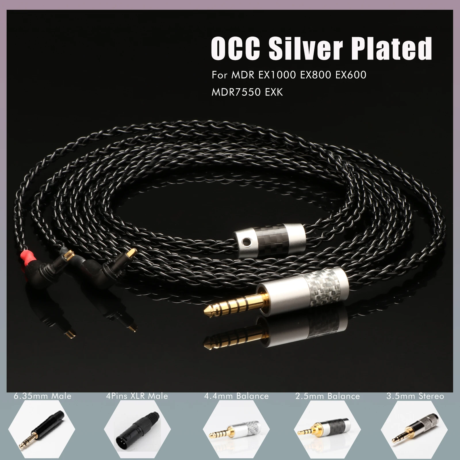 Headphone 8cores 4.4mm/3.5MM/2.5MM/6.35MM/4PIN XLR Plug For MDR EX1000 EX800 EX600 MDR7550 EXK
Headphone 8cores 4.4mm/3.5MM/2.5MM/6.35MM/4PIN XLR Plug For MDR EX1000 EX800 EX600 MDR7550 EXK