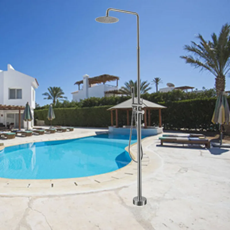 Stainless Steel Outdoor Pool Beach Shower Villa Garden Floor-Mounted Shower Column with Column-Mounted Rinse Showerhead Set
Stainless Steel Outdoor Pool Beach Shower Villa Garden Floor-Mounted Shower Column with Column-Mounted Rinse Showerhead Set