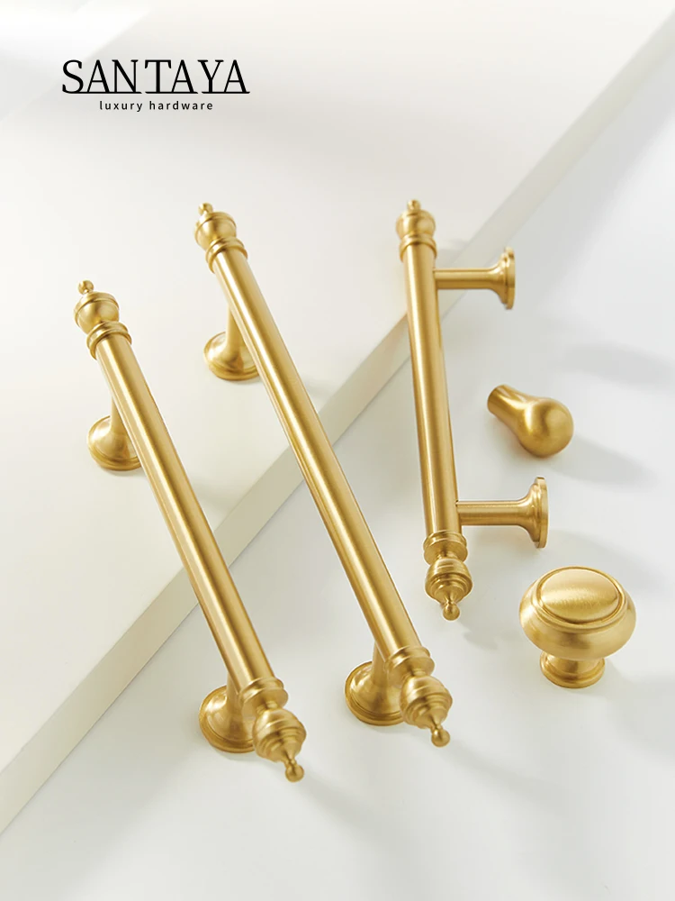 SANTAYA French Luxury Solid Copper Handle Cabinet Wine Handle Drawer T Bar Pull Brass Wardrobe Kitchenr Handle for Furniture
SANTAYA French Luxury Solid Copper Handle Cabinet Wine Handle Drawer T Bar Pull Brass Wardrobe Kitchenr Handle for Furniture