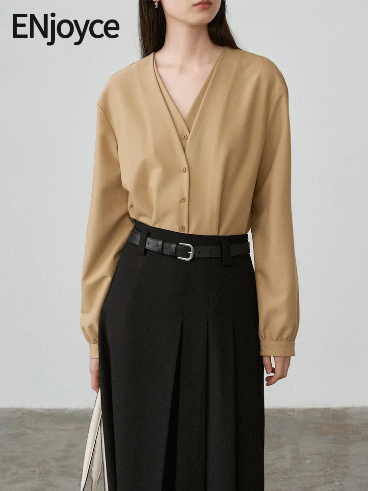 ENjoyce Spring Fall Women Korean Fashion V-Neck Shirt Office Lady Long Sleeve Fake Two-Piece Tops Blouse Brand Design Traf
ENjoyce Spring Fall Women Korean Fashion V-Neck Shirt Office Lady Long Sleeve Fake Two-Piece Tops Blouse Brand Design Traf