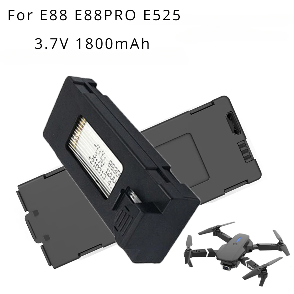 E88 Drone Battery 3.7V 1800mAh Rechargeable Li-ion Battery for RC Drone E88PRO E99 P1 K3 P10 A13 S98 E525 RC Quadcopter Parts
E88 Drone Battery 3.7V 1800mAh Rechargeable Li-ion Battery for RC Drone E88PRO E99 P1 K3 P10 A13 S98 E525 RC Quadcopter Parts