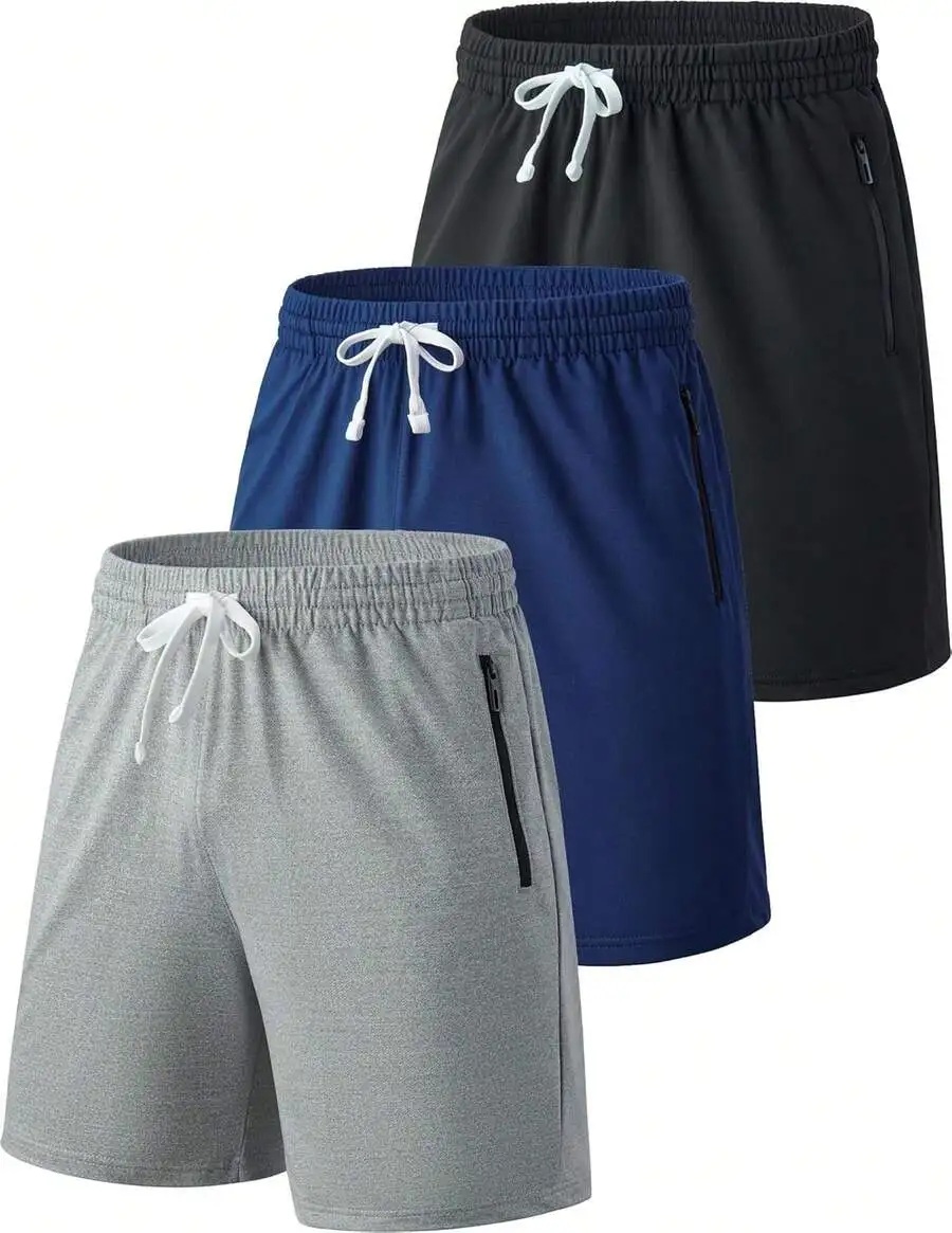 3 Pack Mens Terry Sweat Shorts With Zipper Pockets Athletic Jogger Shorts Quick Dry Casual Gym Shorts
3 Pack Mens Terry Sweat Shorts With Zipper Pockets Athletic Jogger Shorts Quick Dry Casual Gym Shorts