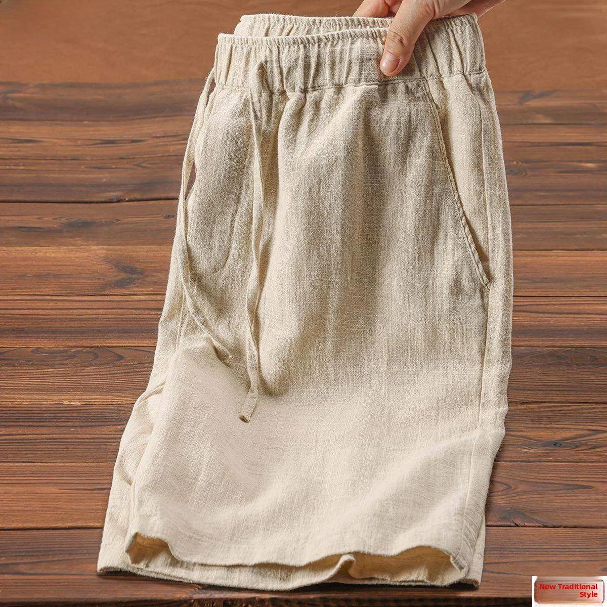 Lightweight Breathable Linen Cotton Loose Elastic Drawstring Shorts Men's Casual Loose Five-Quarter Pants Summer Beachwear
Lightweight Breathable Linen Cotton Loose Elastic Drawstring Shorts Men's Casual Loose Five-Quarter Pants Summer Beachwear