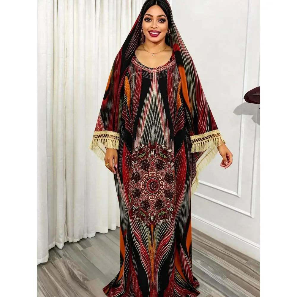 Plus Size Sequined Ethnic Printed Sequins Dress Traditional Middle Eastern Abaya Robe with Scarf Muslim
Plus Size Sequined Ethnic Printed Sequins Dress Traditional Middle Eastern Abaya Robe with Scarf Muslim
