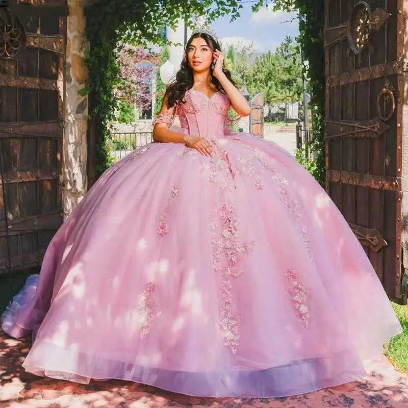 Customized Glamorous Princess Pink Ball Gown 15 Year Old Quinceanera Dresses 2025 Appliques Sweet 16 Evening Party Dress
Customized Glamorous Princess Pink Ball Gown 15 Year Old Quinceanera Dresses 2025 Appliques Sweet 16 Evening Party Dress