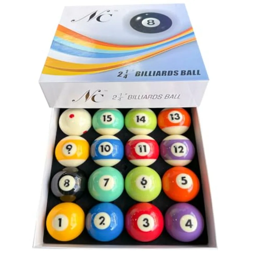 Billiard Balls Set, Deluxe 2-1/4" Regulation Size Billiard Pool Balls for Replacement 16 Resin Balls
Billiard Balls Set, Deluxe 2-1/4" Regulation Size Billiard Pool Balls for Replacement 16 Resin Balls