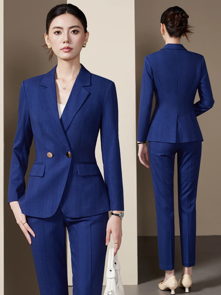 Blue Suit Set Women's Commute Style Professional Workwear Elegant OL Fashion Autumn 2026 New Arrival Slim Fit Polyester
Blue Suit Set Women's Commute Style Professional Workwear Elegant OL Fashion Autumn 2026 New Arrival Slim Fit Polyester