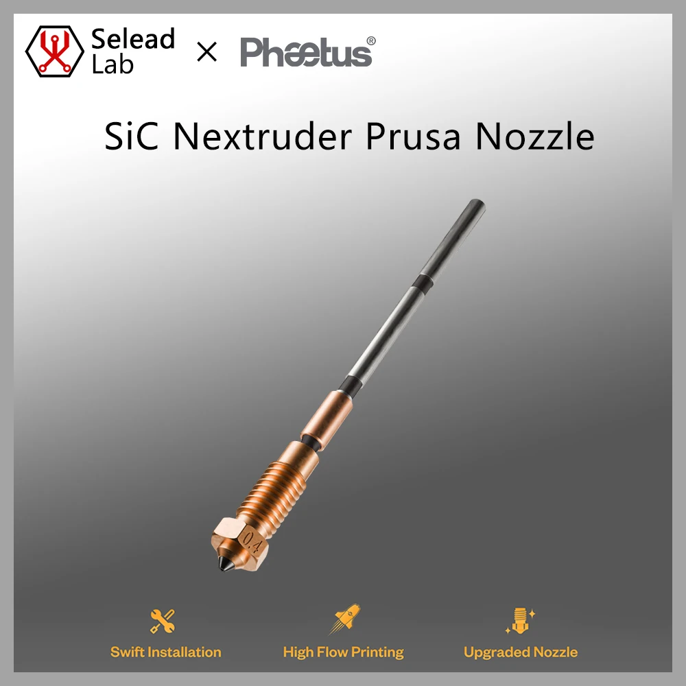 Seleadlab Phaetus 0,4 мм Sic Nextruder Prusa MK4 Сопло MK4S Модернизированный материал, подходит для необходимости высокой износостойкости
Seleadlab Phaetus 0,4 мм Sic Nextruder Prusa MK4 Сопло MK4S Модернизированный материал, подходит для необходимости высокой износостойкости