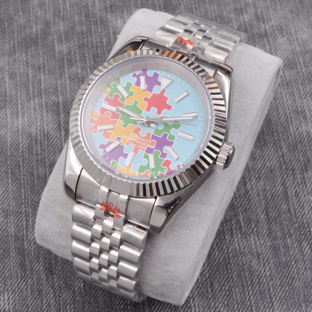BLIGER 39mm Casual men's automatic NH35 movement watch Blue jigsaw dial Stainless steel watch case waterproof Luminous watch
BLIGER 39mm Casual men's automatic NH35 movement watch Blue jigsaw dial Stainless steel watch case waterproof Luminous watch