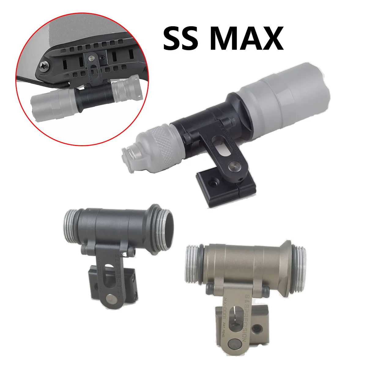 Tactical SS MAX Helmet Light Mount With SureFire M300B M300C M300V Scout Flashlight For MICH2000 ARC Fast Helmet Mount Rail
Tactical SS MAX Helmet Light Mount With SureFire M300B M300C M300V Scout Flashlight For MICH2000 ARC Fast Helmet Mount Rail