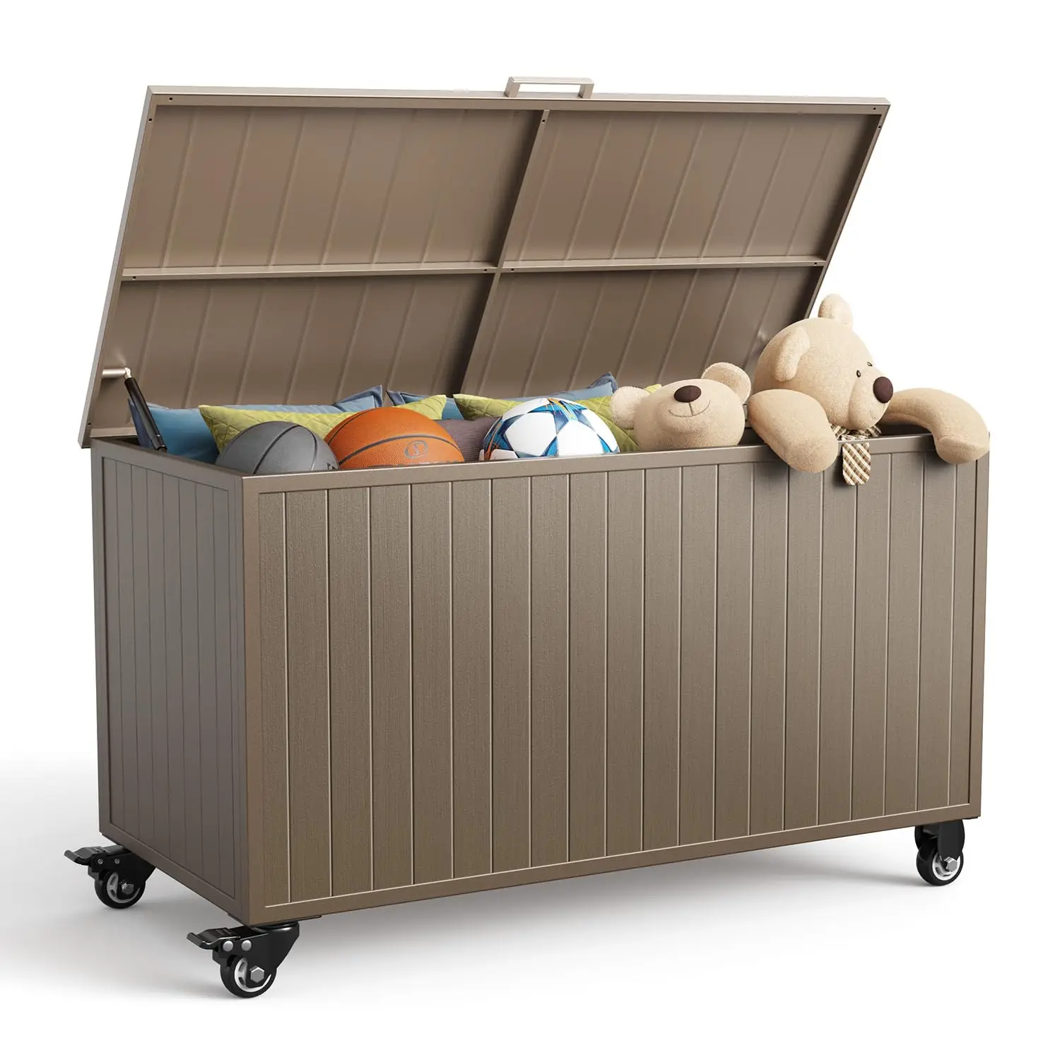 Outdoor Storage Box with Wheels 150 Gallon, Mobile Aluminum Deck Boxes Outdoor Waterproof, UV Resistant Patio, Customized
Outdoor Storage Box with Wheels 150 Gallon, Mobile Aluminum Deck Boxes Outdoor Waterproof, UV Resistant Patio, Customized