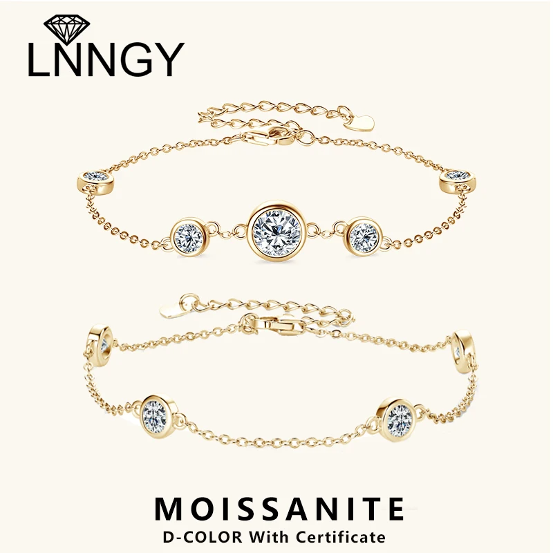 Lnngy Certified Round Bezel Moissanite Bracelet 925 Sterling Silver Adjustable Chain Bracelets For Women Hand Jewelry Gift
Lnngy Certified Round Bezel Moissanite Bracelet 925 Sterling Silver Adjustable Chain Bracelets For Women Hand Jewelry Gift