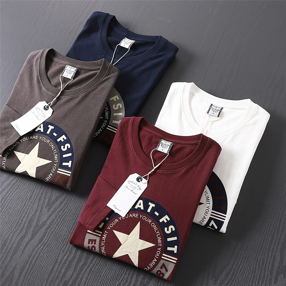 2025 Autumn New American Retro Long-sleeved O-neck Letter Printed T-shirt Men's Fashion 100% Cotton Washed Casual Sport Tops
2025 Autumn New American Retro Long-sleeved O-neck Letter Printed T-shirt Men's Fashion 100% Cotton Washed Casual Sport Tops