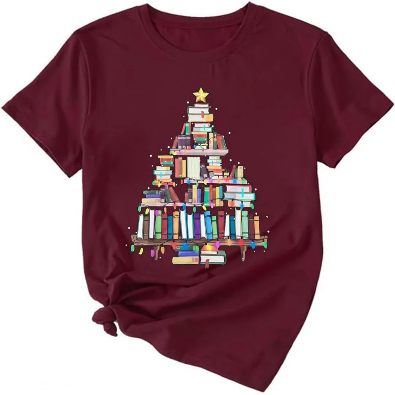 Christmas Books Tree Shirt Women Teachers Love Reading Xmas Gift Tee Holidays Casual Tshirts
Christmas Books Tree Shirt Women Teachers Love Reading Xmas Gift Tee Holidays Casual Tshirts