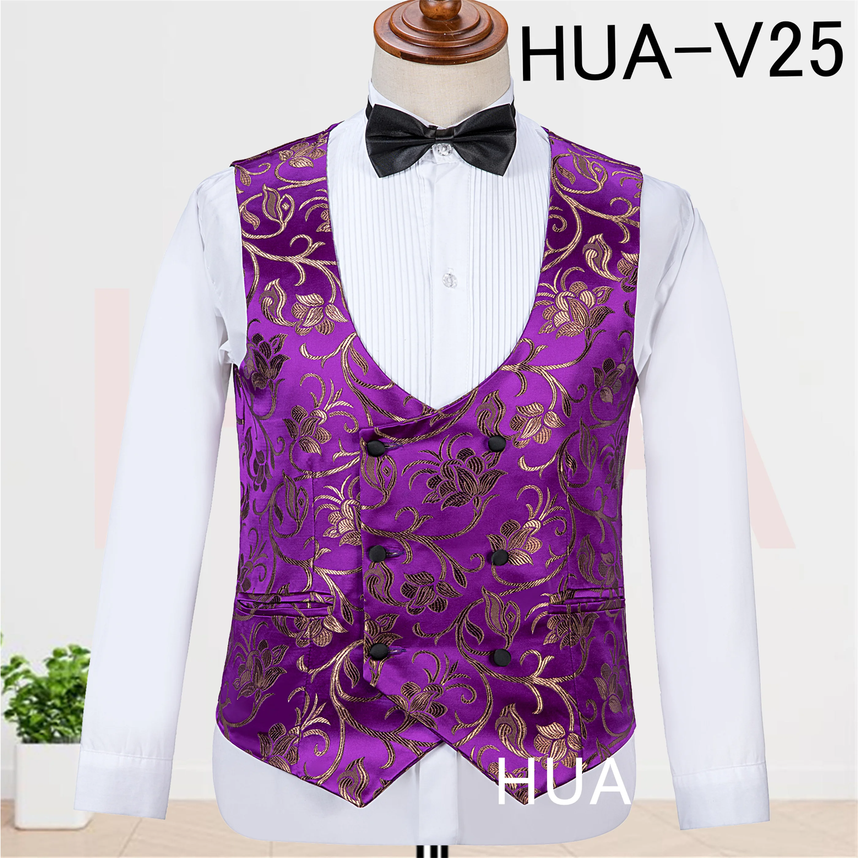 Thorndike 2026 High Quality Purple Brocade Men Vest Golden Floral Patterns Waistcoat Sleeveless Jacket Formal Party Men Vest
Thorndike 2026 High Quality Purple Brocade Men Vest Golden Floral Patterns Waistcoat Sleeveless Jacket Formal Party Men Vest