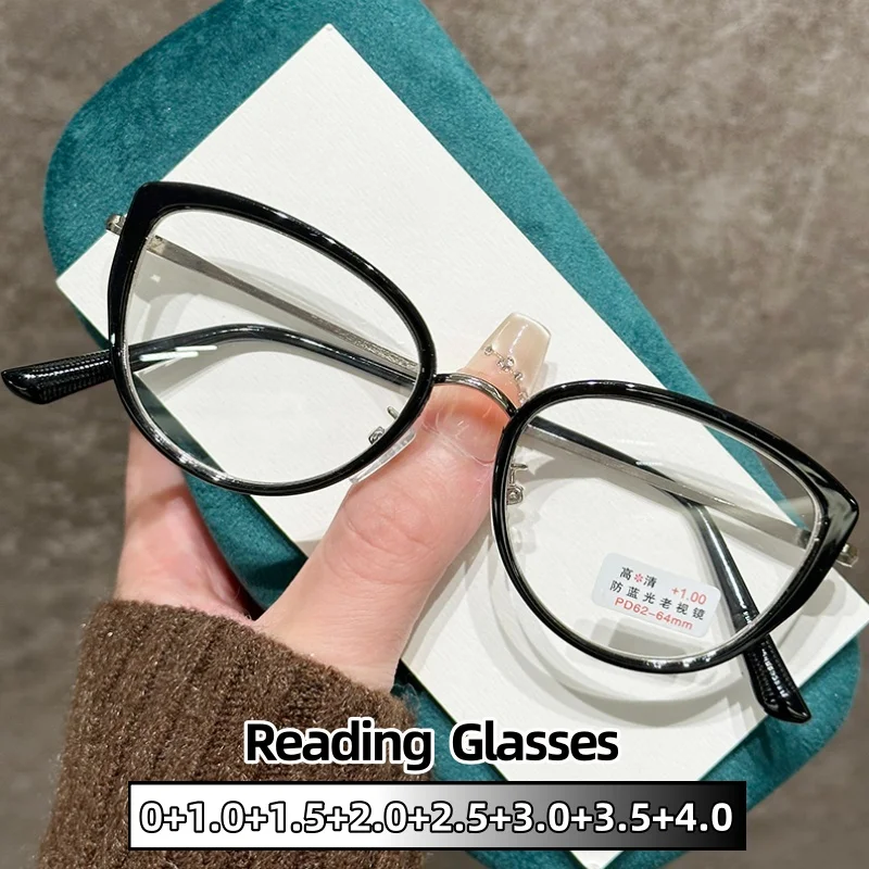 New Ultra Light Cat Eye Women Reading Glasses Blue Light Blocking Clear Lens Eye Protection Men Presbyopia Eyeglasses Fashion
New Ultra Light Cat Eye Women Reading Glasses Blue Light Blocking Clear Lens Eye Protection Men Presbyopia Eyeglasses Fashion