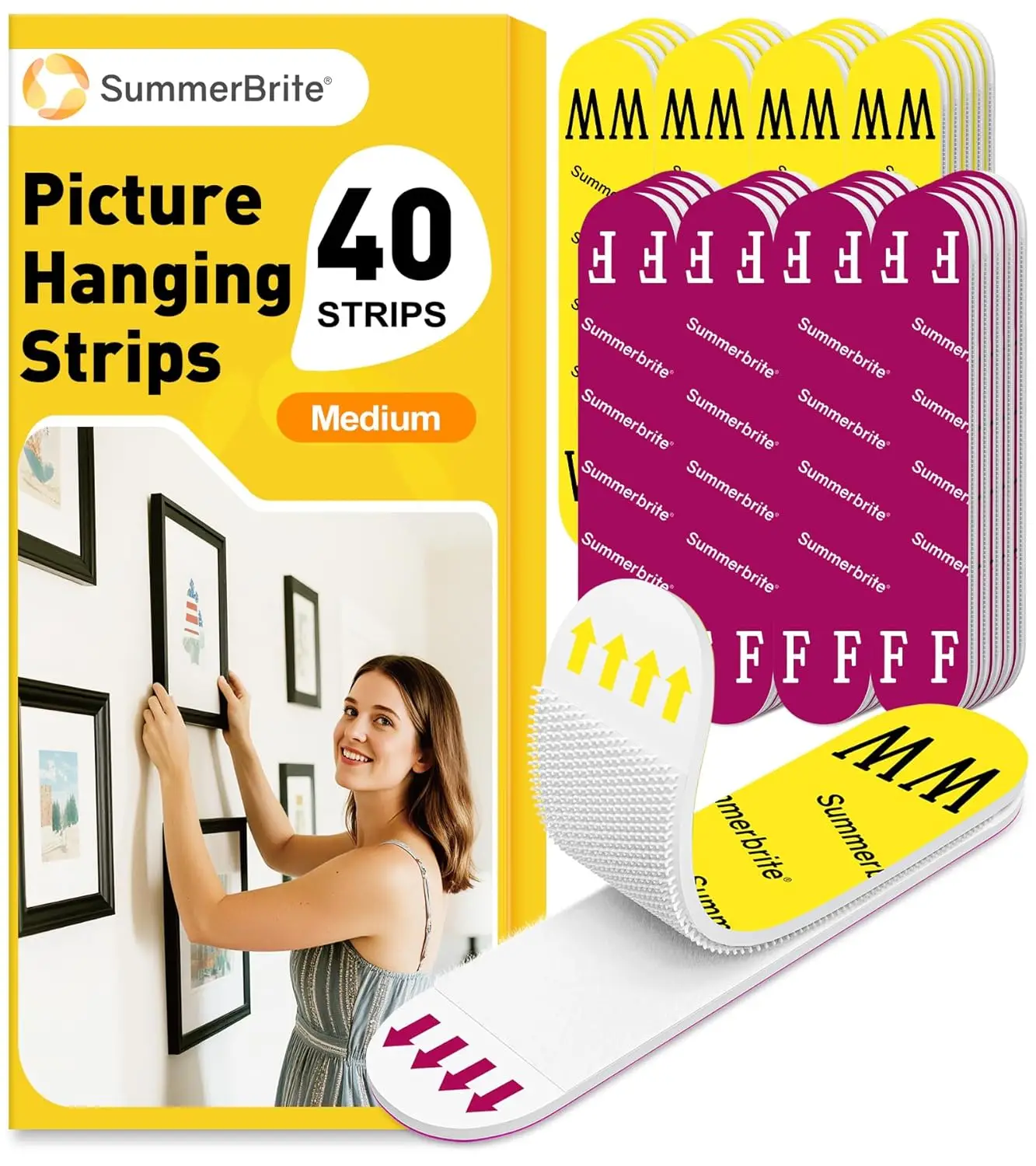 Damage Free Picture Hanging Strips, Heavy Duty Adhesive Hooks for Walls, No Nails/Tools Needed, 40 Strips/20 Pairs Medium
Damage Free Picture Hanging Strips, Heavy Duty Adhesive Hooks for Walls, No Nails/Tools Needed, 40 Strips/20 Pairs Medium
