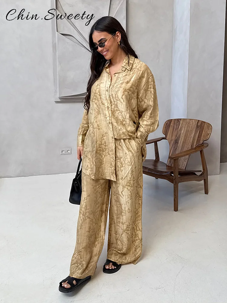 Casual Printed Single Breasted Shirt Pant Set Women Lapel Full Sleeve Top High Waist Wide Leg Pocket 2025 Summer Lady Streetwear
Casual Printed Single Breasted Shirt Pant Set Women Lapel Full Sleeve Top High Waist Wide Leg Pocket 2025 Summer Lady Streetwear