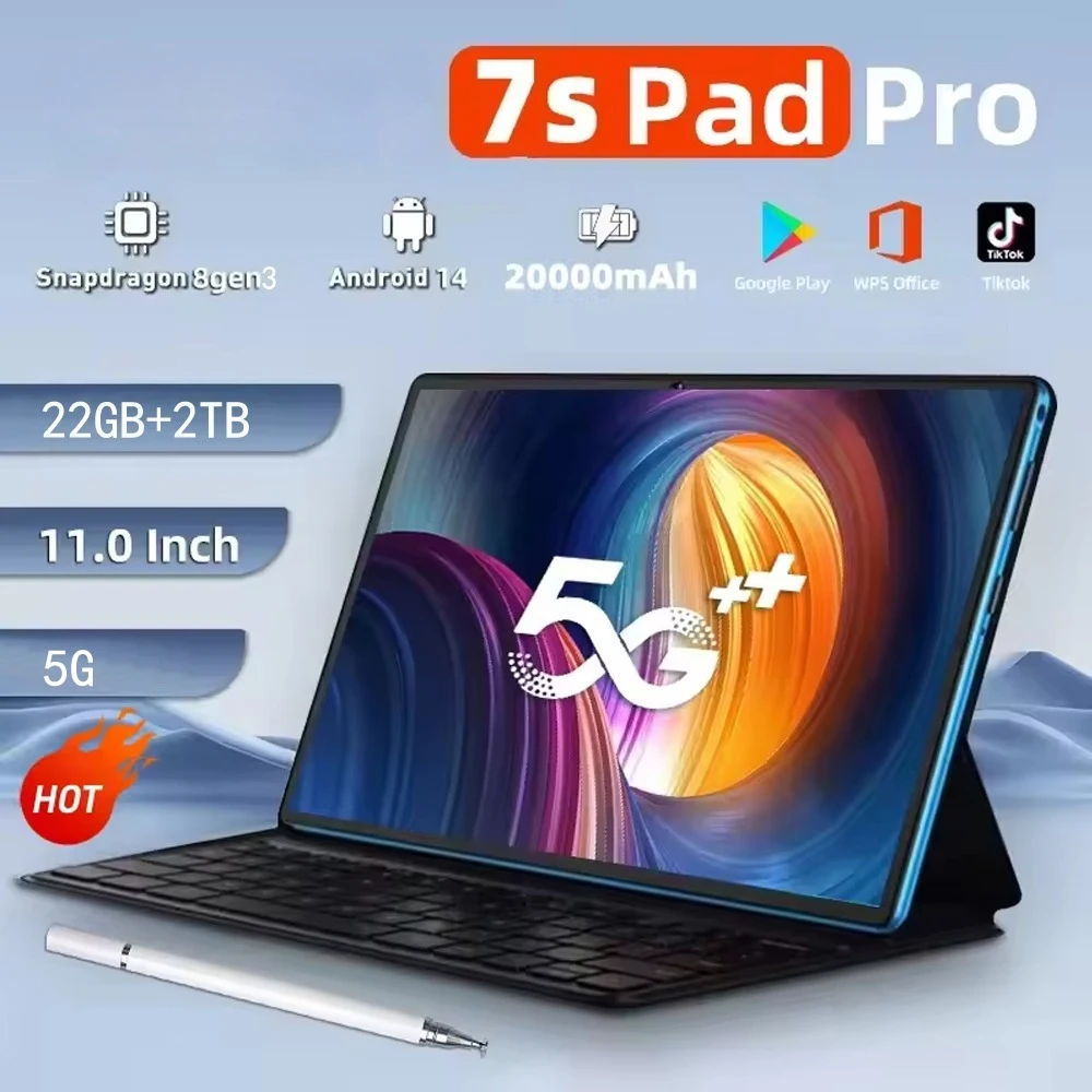 Original Pad 7s pro Tablet PC 22GB+2TB Global Version Android 14 Global Version 2025 New Tablets Tab 20000mAh 5G Dual SIM WiFi 
Original Pad 7s pro Tablet PC 22GB+2TB Global Version Android 14 Global Version 2025 New Tablets Tab 20000mAh 5G Dual SIM WiFi