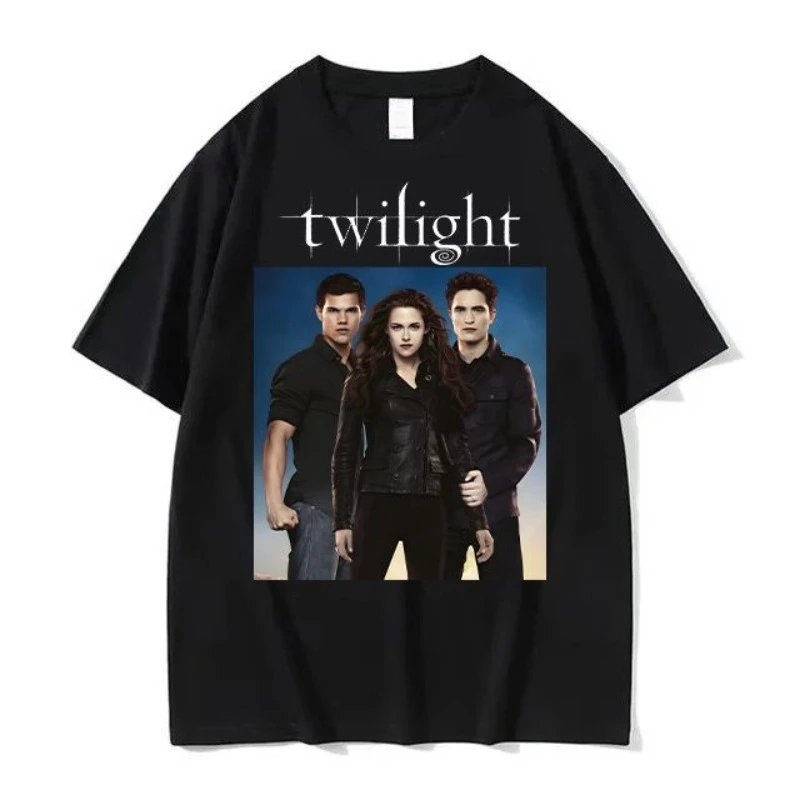 Мужская хлопковая футболка American TV Twilight, лето 2025 г., свободная и удобная мужская и женская модная футболка с короткими рукавами 
Мужская хлопковая футболка American TV Twilight, лето 2025 г., свободная и удобная мужская и женская модная футболка с короткими рукавами
