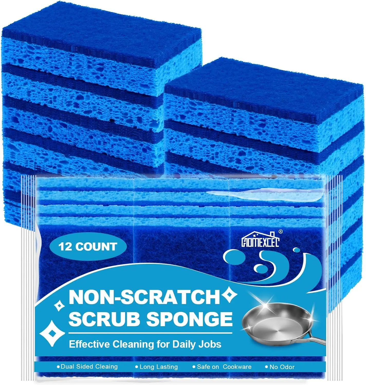 12pcs Dual Sided Kitchen Sponges, Non-Scratch for Non-Stick Cookware, Safe for Dishes & Glass
12pcs Dual Sided Kitchen Sponges, Non-Scratch for Non-Stick Cookware, Safe for Dishes & Glass