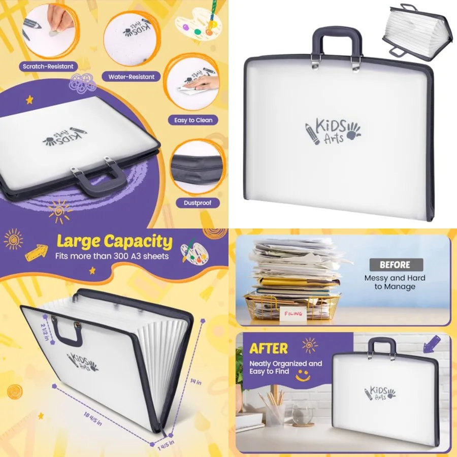 11x17 Art Portfolio - Accordian File Organizer with 13 Pockets Art Portfolio for with Handle and Zipper Closure - Oxford Cloth
11x17 Art Portfolio - Accordian File Organizer with 13 Pockets Art Portfolio for with Handle and Zipper Closure - Oxford Cloth