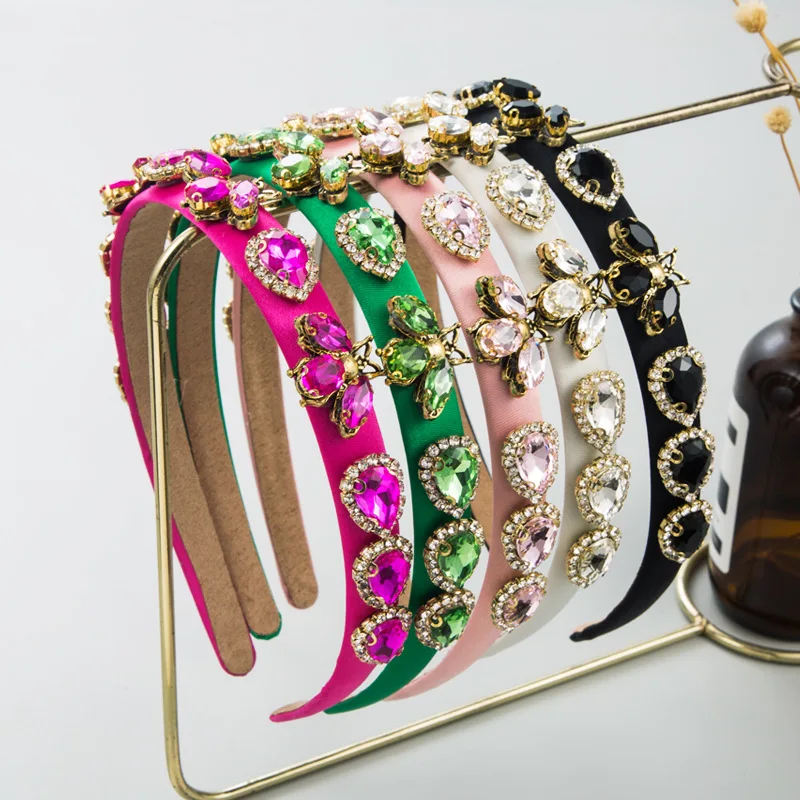 Sweet Colorful Headband Teardrop Crystal Gemstone Hair Band Antique Gold Bee Accent Elegant Princess Prom Tiara Hair Hoop
Sweet Colorful Headband Teardrop Crystal Gemstone Hair Band Antique Gold Bee Accent Elegant Princess Prom Tiara Hair Hoop