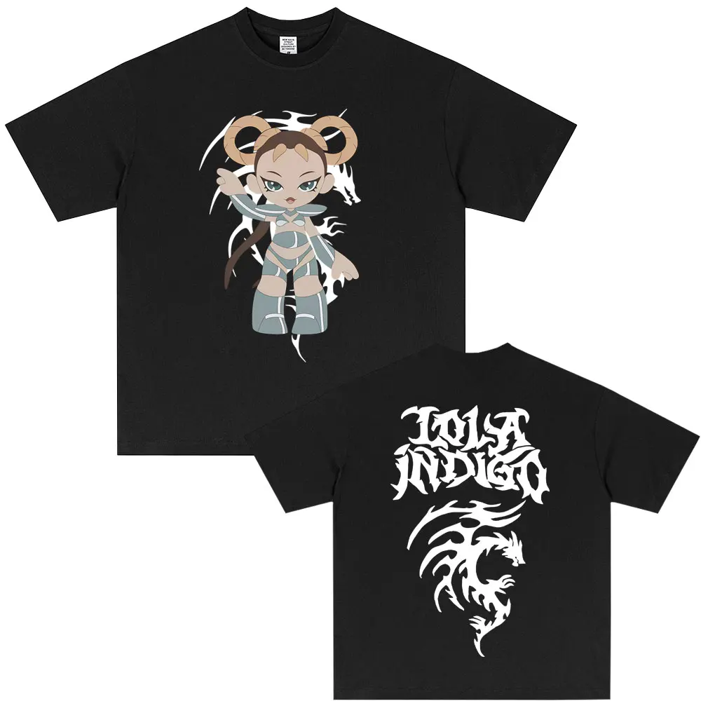 Lola Indigo Double Sided Print T Shirts Men Women Clothing Fashion Casual Oversized T-shirts Cotton Vintage Short Sleeve T Shirt
Lola Indigo Double Sided Print T Shirts Men Women Clothing Fashion Casual Oversized T-shirts Cotton Vintage Short Sleeve T Shirt