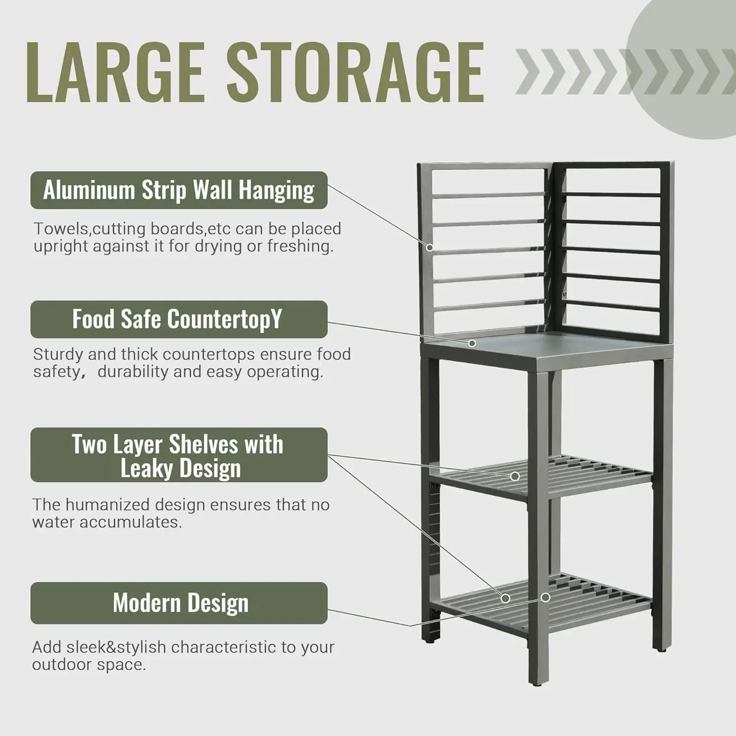 Eco-Friendly NEW! Aluminum Kitchen Island, Outdoor Modular Kitchens Counter with Work Shelf & Wall Hanging & Countertop & Protec
Eco-Friendly NEW! Aluminum Kitchen Island, Outdoor Modular Kitchens Counter with Work Shelf & Wall Hanging & Countertop & Protec