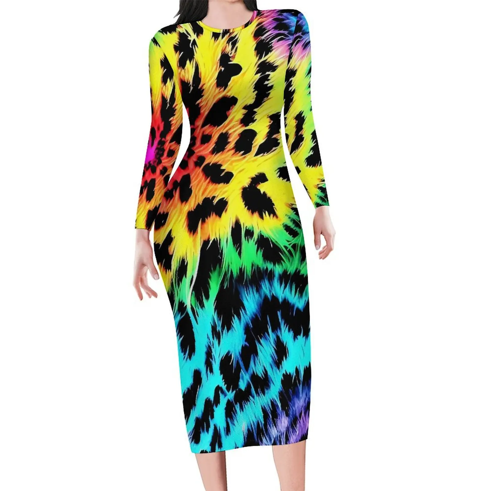 Tie Dye Rainbow Bodycon Dress Summer Leopard Print Kawaii Dresses Women Long Sleeve Graphic Aesthetic Dress Big Size
Tie Dye Rainbow Bodycon Dress Summer Leopard Print Kawaii Dresses Women Long Sleeve Graphic Aesthetic Dress Big Size
