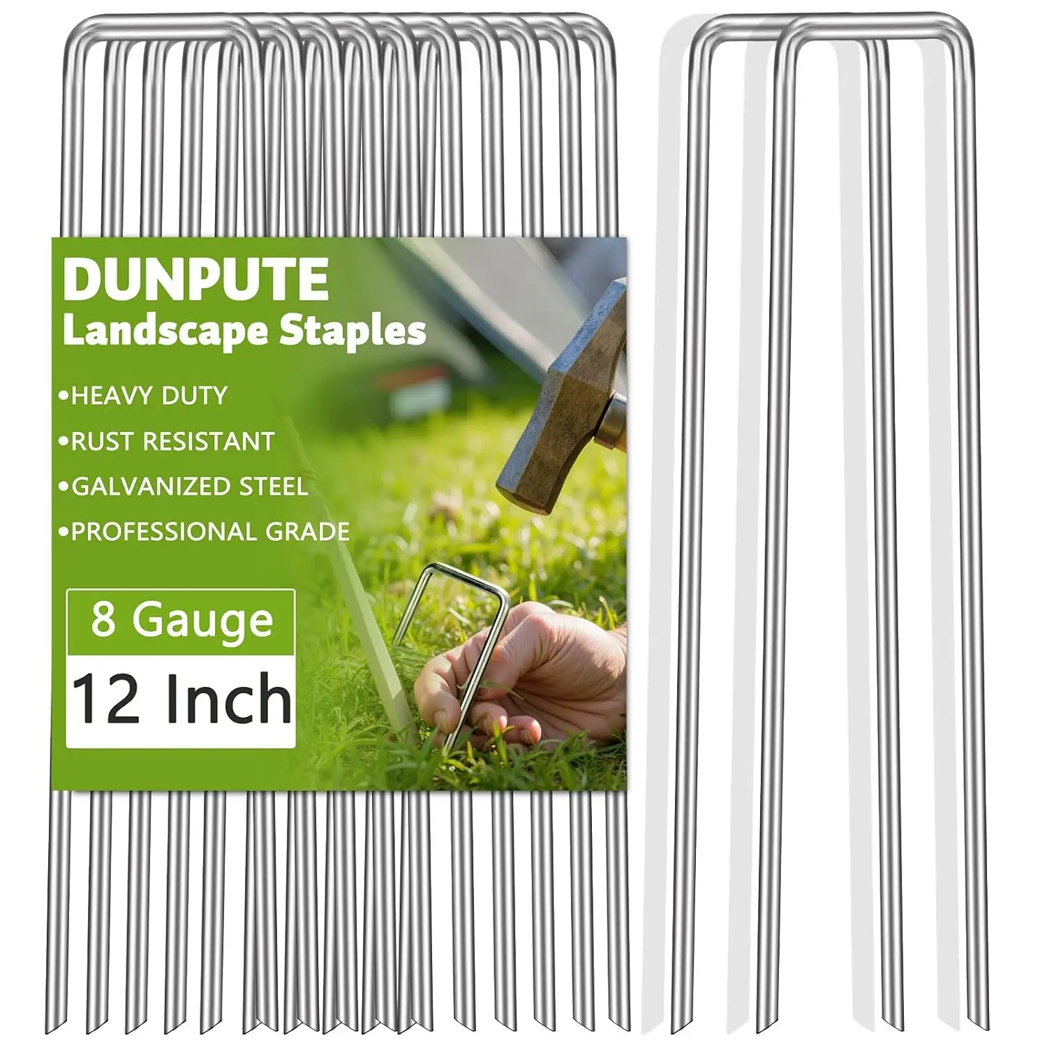 12-Inch Heavy Duty Galvanized Landscape Staples, 25 Pack 8 Gauge for Weed Barrier, Drip Irrigation, Garden Fabric
12-Inch Heavy Duty Galvanized Landscape Staples, 25 Pack 8 Gauge for Weed Barrier, Drip Irrigation, Garden Fabric