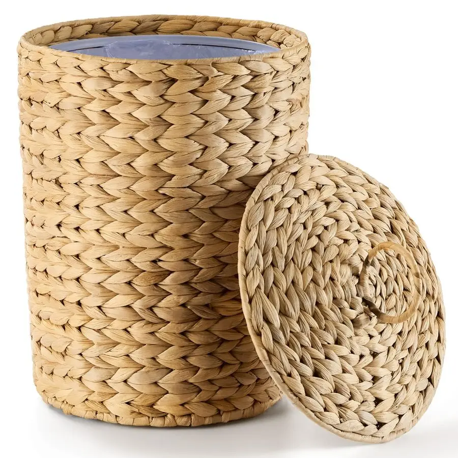 3 Gallons Wicker Trash Can with Lid,Handwoven Rattan Trash Can, Woven Decorative Wastebasket, Wicker Waste Basket with Removable
3 Gallons Wicker Trash Can with Lid,Handwoven Rattan Trash Can, Woven Decorative Wastebasket, Wicker Waste Basket with Removable