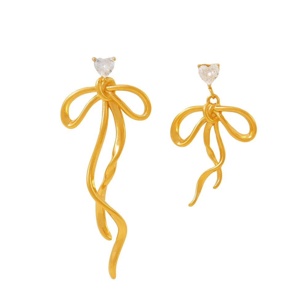 Ins 18K Gold PVD Plated Stainless Steel Bowknot Drop Earring For Women Waterproof Hypoallergenic Party Jewelry Gift
Ins 18K Gold PVD Plated Stainless Steel Bowknot Drop Earring For Women Waterproof Hypoallergenic Party Jewelry Gift