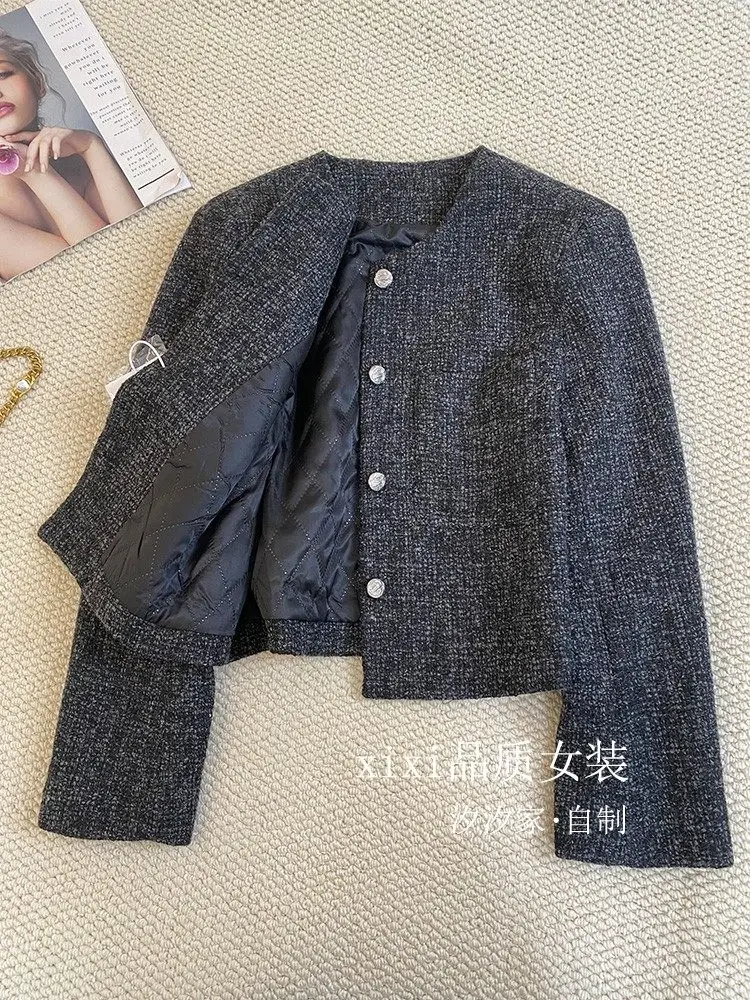 New Black gray jacket with cotton and thick wool jacket coat
New Black gray jacket with cotton and thick wool jacket coat