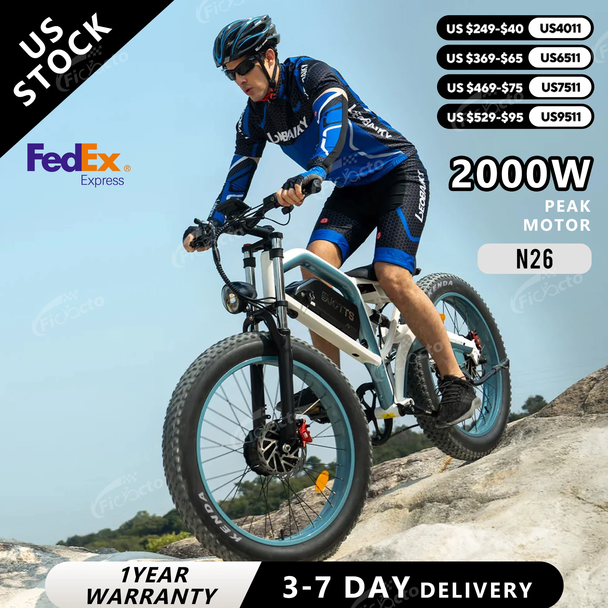 Электрический велосипед DUOTTS, 2000 Вт, двойной двигатель, 48 В, 20 Ач, аккумулятор N26, гидравлический дисковый тормоз, 26 дюймов, внедорожный городской электрический велосипед MTB
Электрический велосипед DUOTTS, 2000 Вт, двойной двигатель, 48 В, 20 Ач, аккумулятор N26, гидравлический дисковый тормоз, 26 дюймов, внедорожный городской электрический велосипед MTB