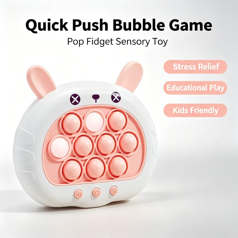 Interactive Quick Push Bubble Game Machine, Cute Rabbit Ear Fidget Toy, Stress Relief Handheld Game for Kids, Ideal Birthday Party Gift
Interactive Quick Push Bubble Game Machine, Cute Rabbit Ear Fidget Toy, Stress Relief Handheld Game for Kids, Ideal Birthday Party Gift