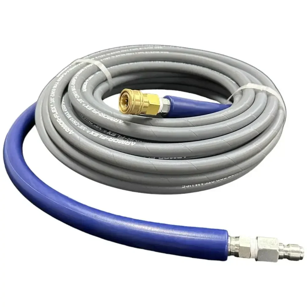 Gray 50 ft. Pressure Washer Hose Non-Marking Quick Disconnects High Strength ArmorFlexRated 250°F ArmorFlex Single Wire Steel
Gray 50 ft. Pressure Washer Hose Non-Marking Quick Disconnects High Strength ArmorFlexRated 250°F ArmorFlex Single Wire Steel