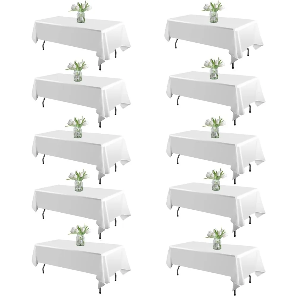 10-Pack White Polyester Rectangle Tablecloths, 60x102 Inches, for 6-Foot Tables, Wrinkle Resistant
10-Pack White Polyester Rectangle Tablecloths, 60x102 Inches, for 6-Foot Tables, Wrinkle Resistant