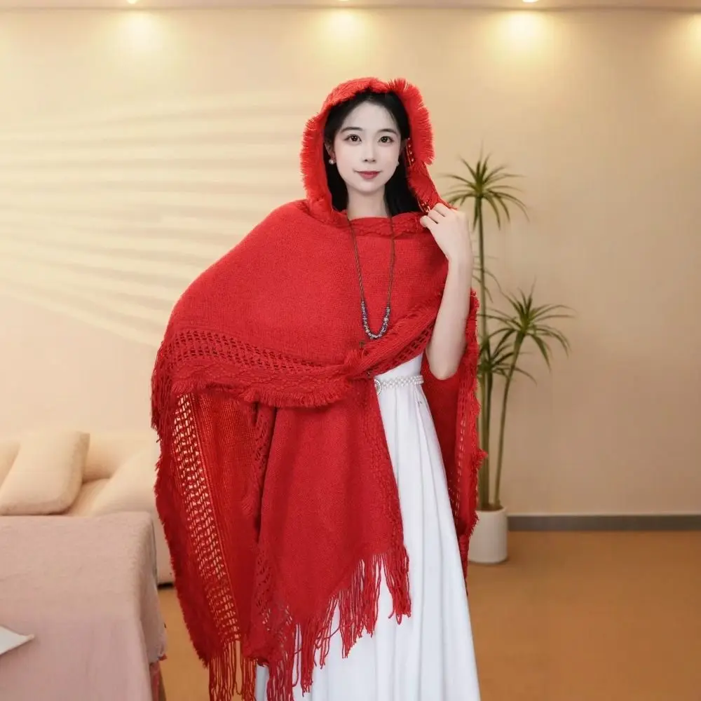Warm Tassel Knitted Hoodie Shawl Wrap Large Scarves Women Cloak Crochet Top Scarf Accessories Evening Capes Autumn and Winter
Warm Tassel Knitted Hoodie Shawl Wrap Large Scarves Women Cloak Crochet Top Scarf Accessories Evening Capes Autumn and Winter