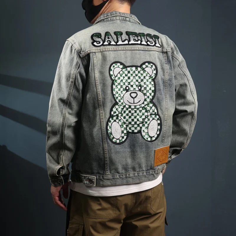 Spring and Autumn new washed denim jacket men loose embroidered jacket retro workwear casual denim clothes
Spring and Autumn new washed denim jacket men loose embroidered jacket retro workwear casual denim clothes